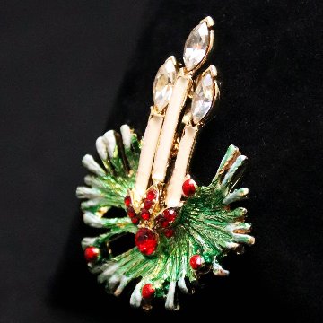 アメリカ キャンドル クリスマスブローチの画像