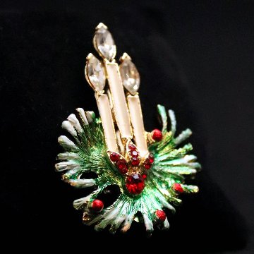 アメリカ キャンドル クリスマスブローチの画像