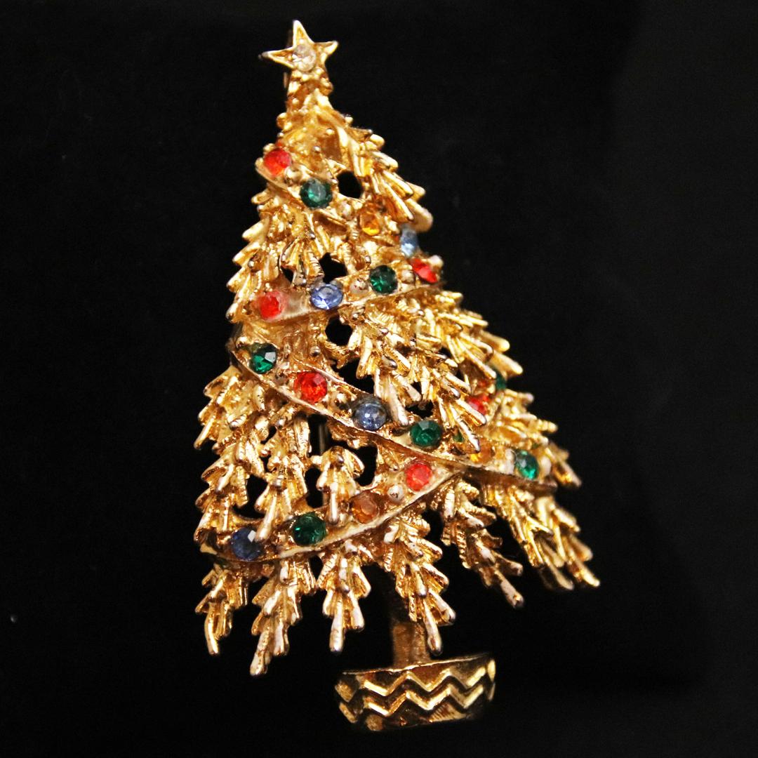 アメリカ ART クリスマスブローチの画像