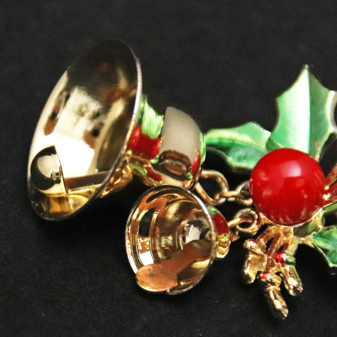 アメリカ ホリーベル クリスマスブローチの画像
