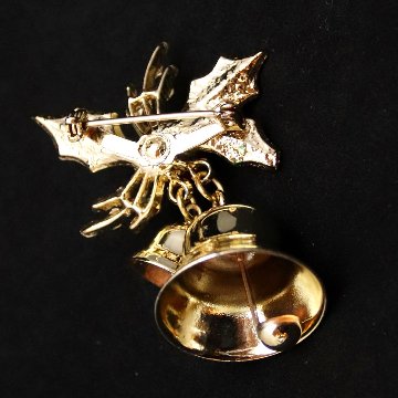 アメリカ ホリーベル クリスマスブローチの画像