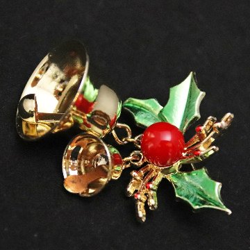 アメリカ ホリーベル クリスマスブローチの画像