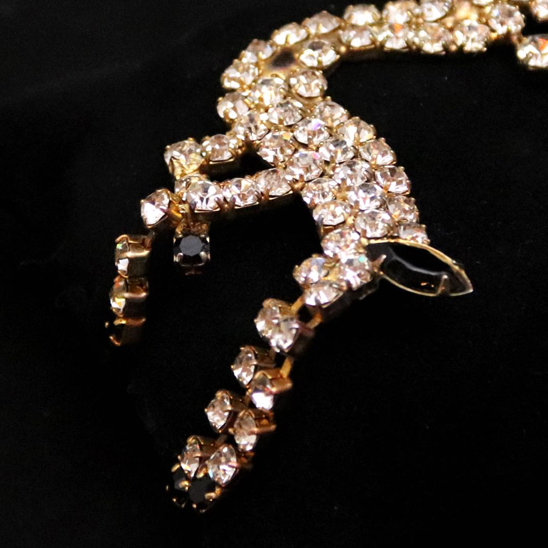 アメリカ トナカイ ラインストーンブローチの画像