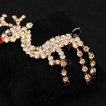 アメリカ トナカイ ラインストーンブローチの画像