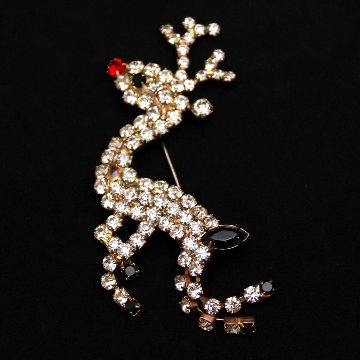 アメリカ トナカイ ラインストーンブローチの画像