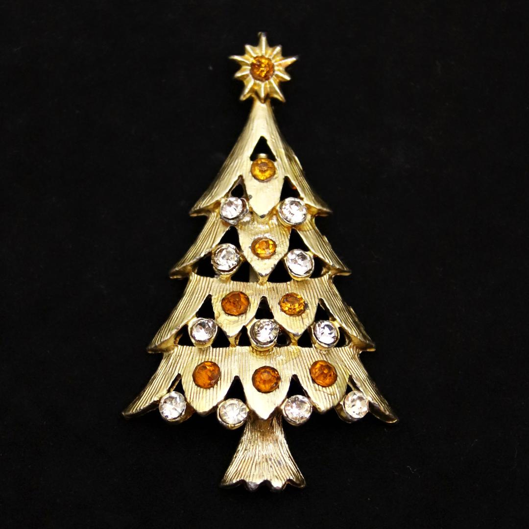 アメリカ クリスマスツリー ブローチの画像