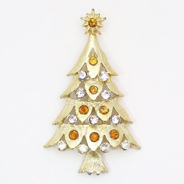 アメリカ クリスマスツリー ブローチの画像