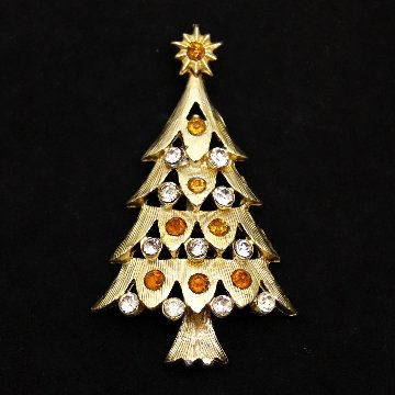 アメリカ クリスマスツリー ブローチの画像