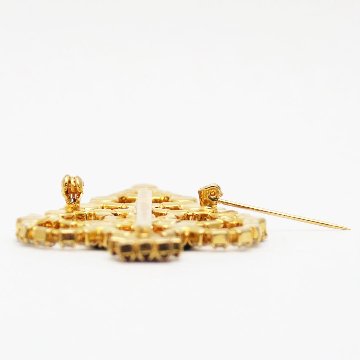 アメリカ クリスマスツリー ラインストーン ブローチの画像