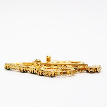 アメリカ クリスマスツリー ラインストーン ブローチの画像