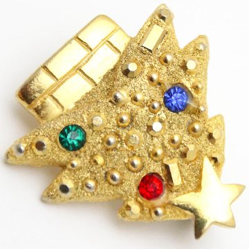 クリスマスツリー ブローチの画像