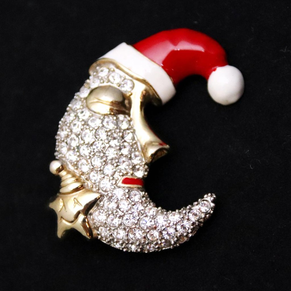 クリスマス ムーン＆スター ブローチの画像
