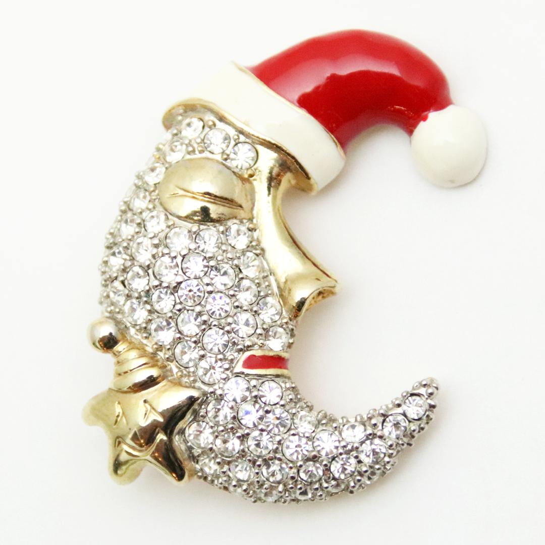 クリスマス ムーン＆スター ブローチの画像
