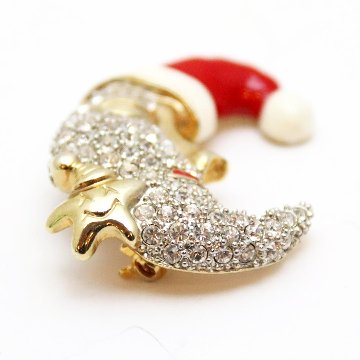 クリスマス ムーン＆スター ブローチの画像