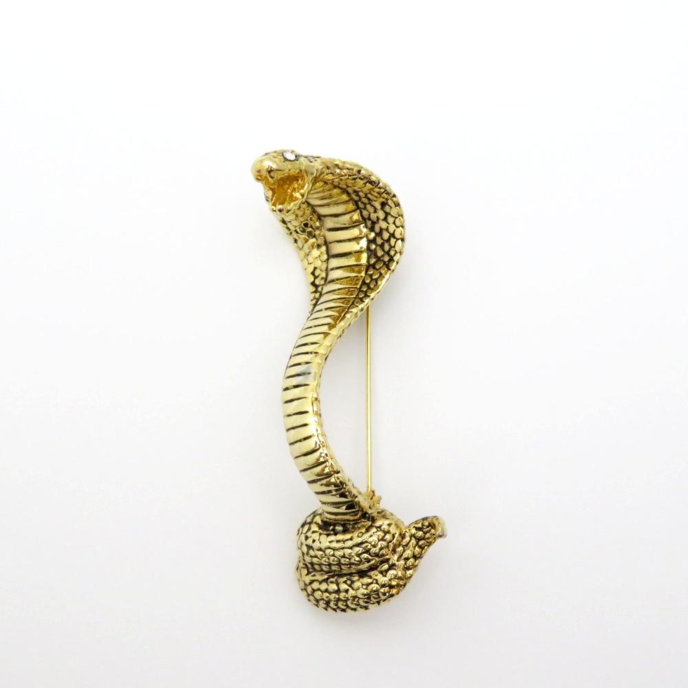 ヴィンテージ ゴールドメタル コブラ ブローチの画像
