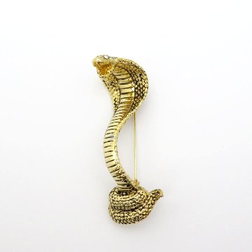 ヴィンテージ ゴールドメタル コブラ ブローチの画像