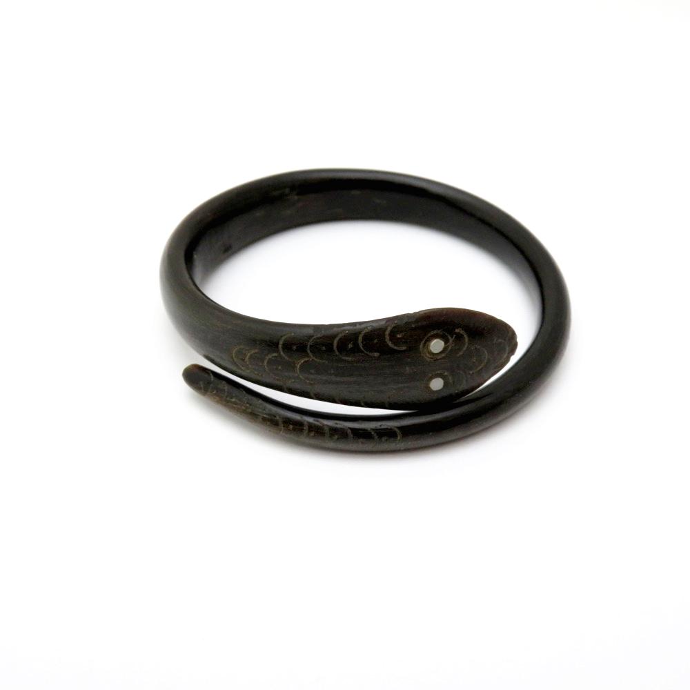 アンティーク ヴィクトリアン ホーン スネーク バングルの画像