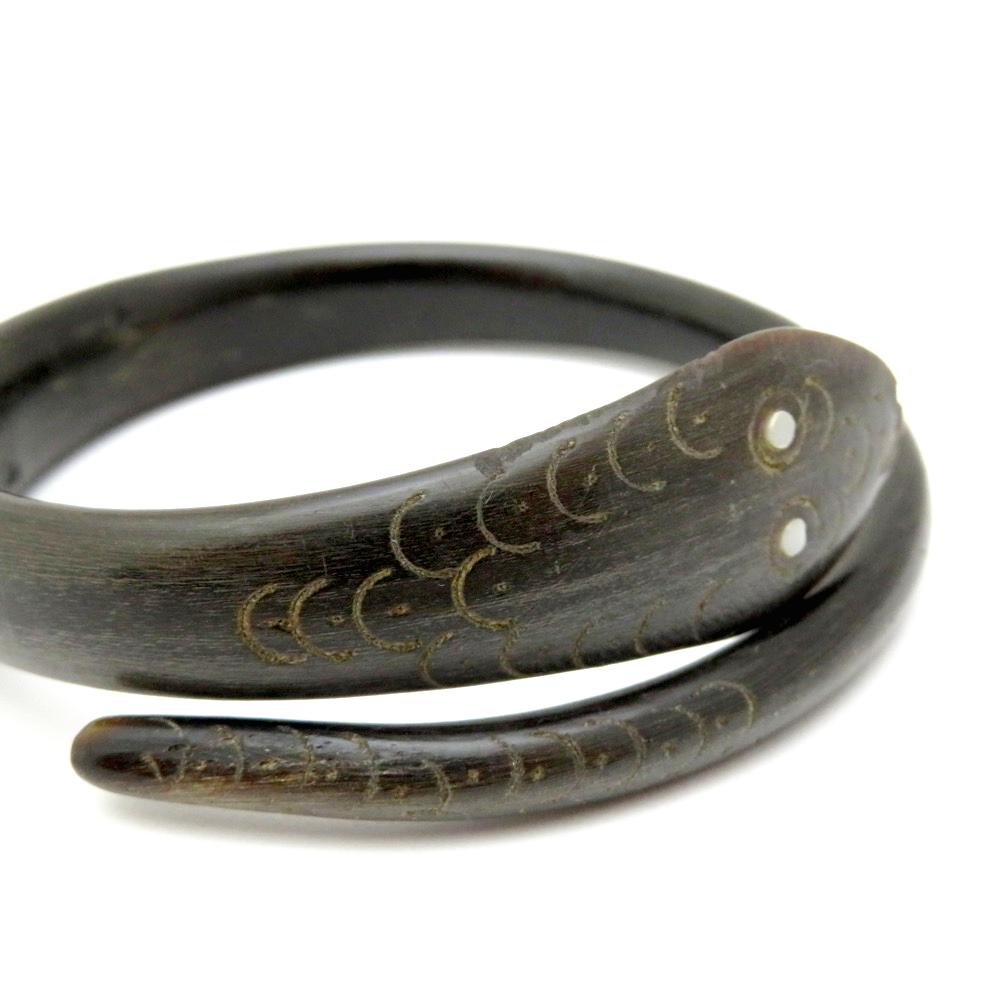 アンティーク ヴィクトリアン ホーン スネーク バングルの画像