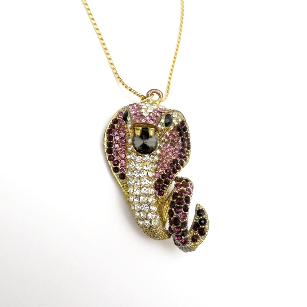 ヴィンテージ ラインストーン コブラ ネックレスの画像