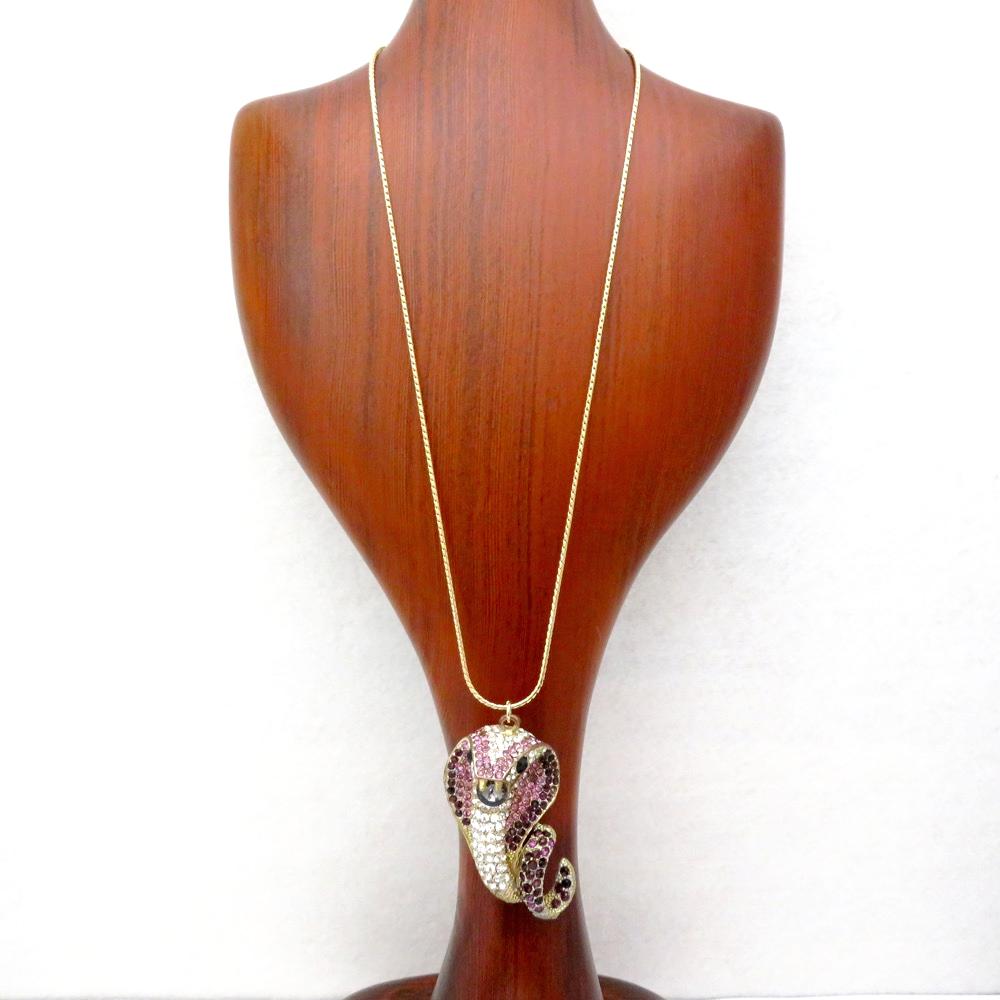 ヴィンテージ ラインストーン コブラ ネックレスの画像