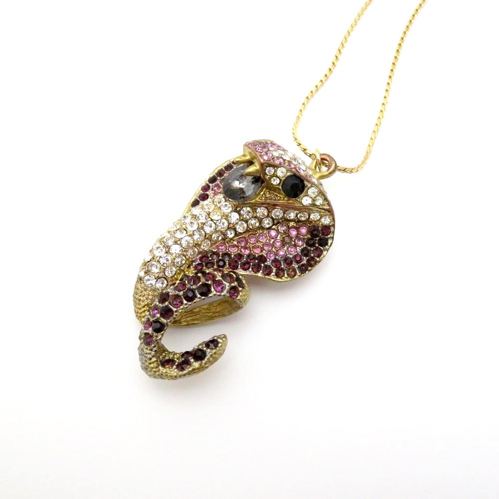 ヴィンテージ ラインストーン コブラ ネックレスの画像