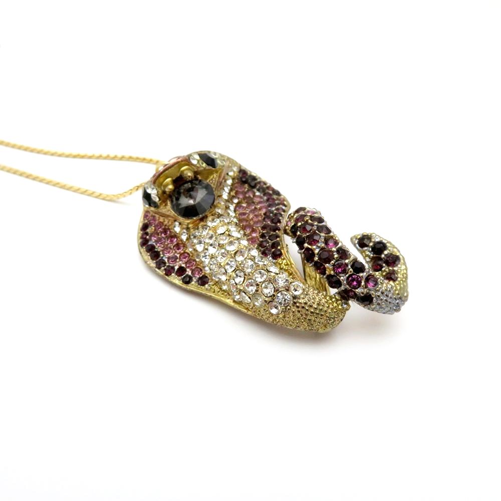 ヴィンテージ ラインストーン コブラ ネックレスの画像