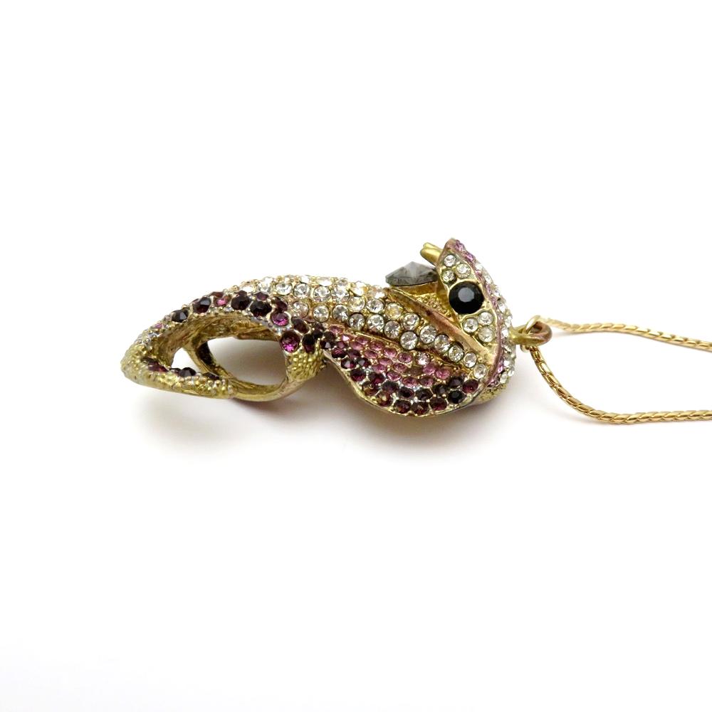 ヴィンテージ ラインストーン コブラ ネックレスの画像