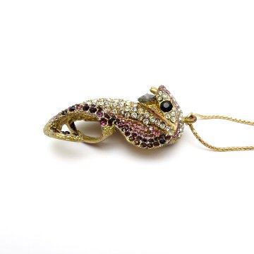 ヴィンテージ ラインストーン コブラ ネックレスの画像