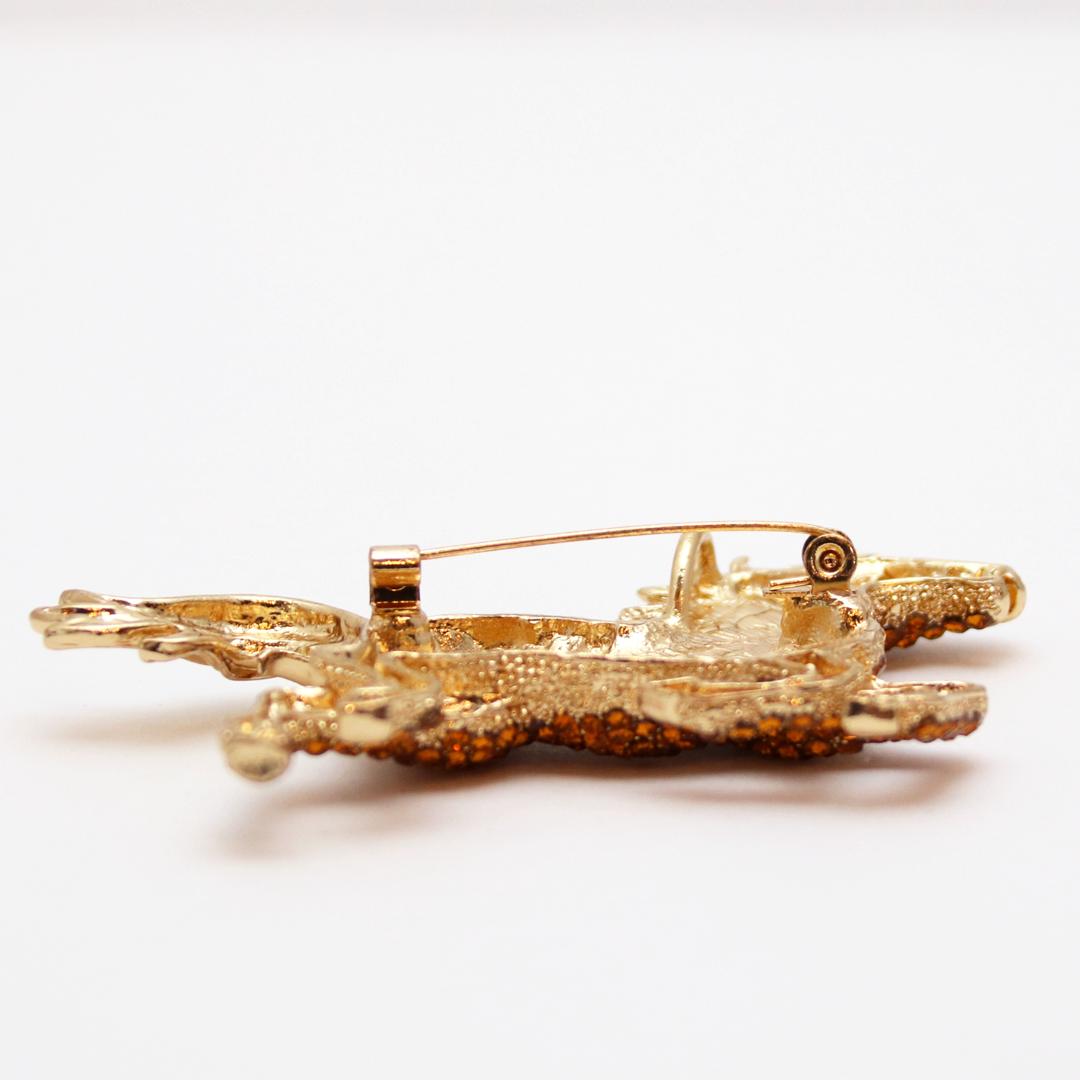 ヴィンテージ ラインストーン ホース ペンダントブローチの画像