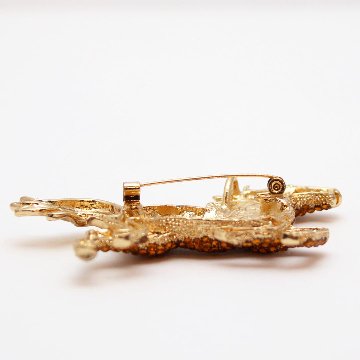 ヴィンテージ ラインストーン ホース ペンダントブローチの画像