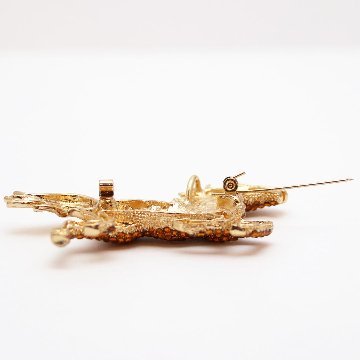 ヴィンテージ ラインストーン ホース ペンダントブローチの画像