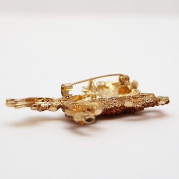 ヴィンテージ ラインストーン ホース ペンダントブローチの画像