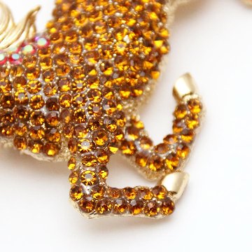 ヴィンテージ ラインストーン ホース ペンダントブローチの画像