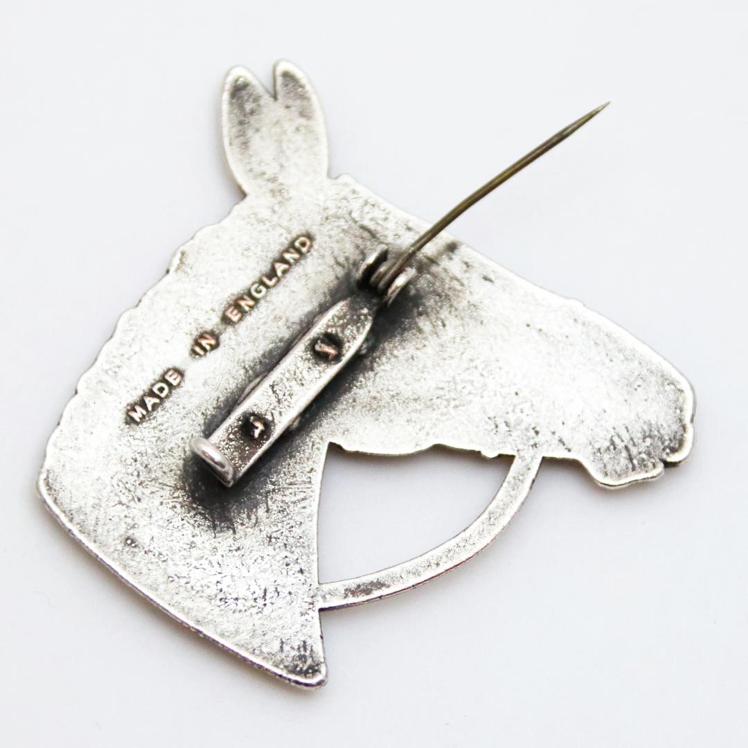 ヴィンテージ コパーメタル ホースヘッドブローチの画像