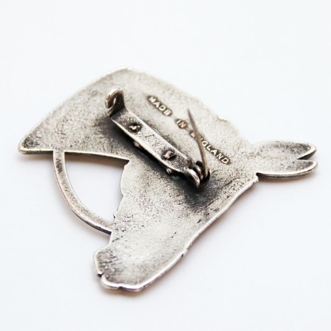 ヴィンテージ コパーメタル ホースヘッドブローチの画像