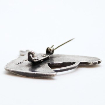 ヴィンテージ コパーメタル ホースヘッドブローチの画像