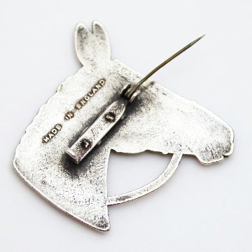 ヴィンテージ コパーメタル ホースヘッドブローチの画像