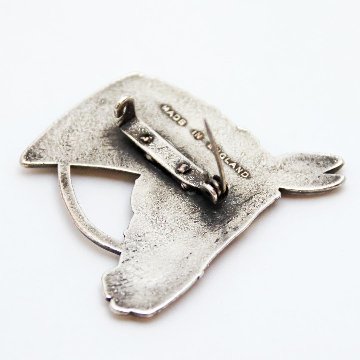 ヴィンテージ コパーメタル ホースヘッドブローチの画像