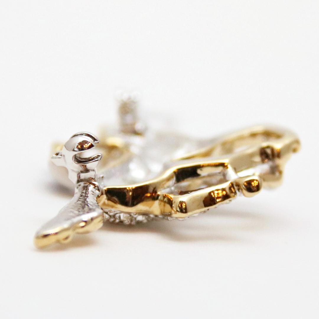 ヴィンテージ ラインストーン ジョッキー＆サラブレッド ブローチの画像