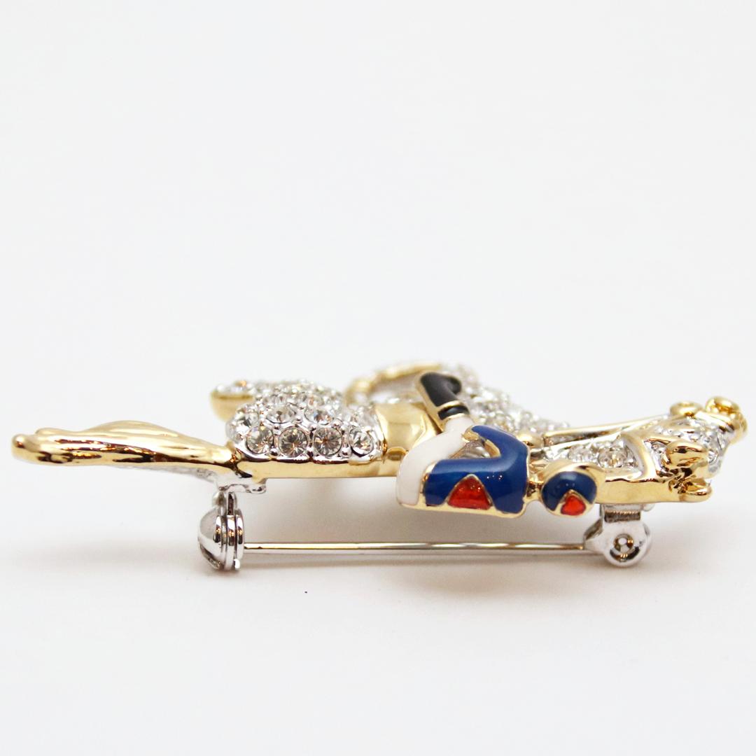 ヴィンテージ ラインストーン ジョッキー＆サラブレッド ブローチの画像