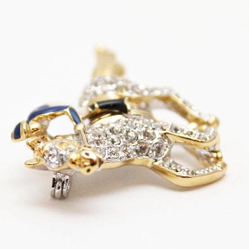 ヴィンテージ ラインストーン ジョッキー＆サラブレッド ブローチの画像