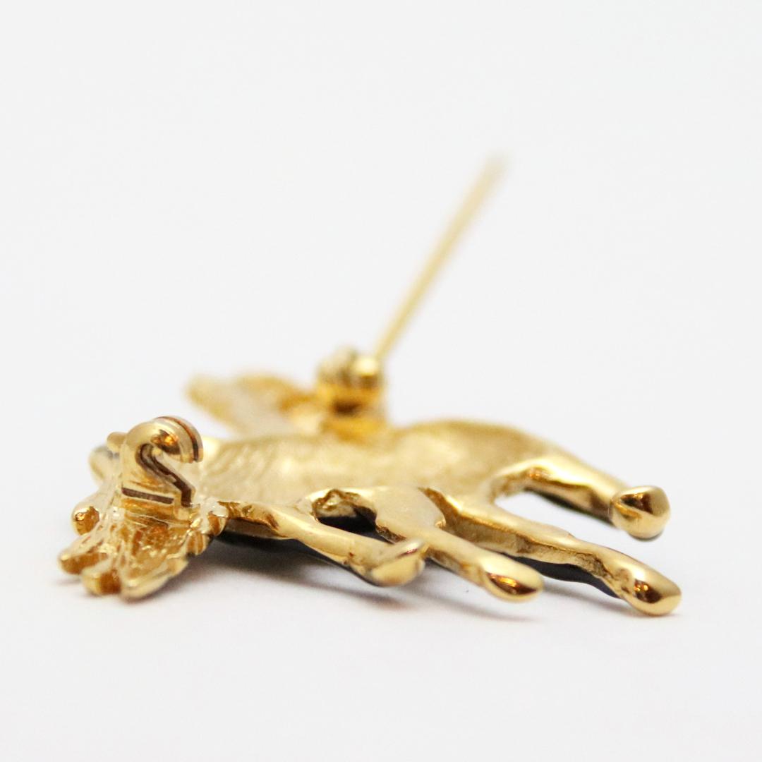 ヴィンテージ ブラックエナメル ホースブローチの画像