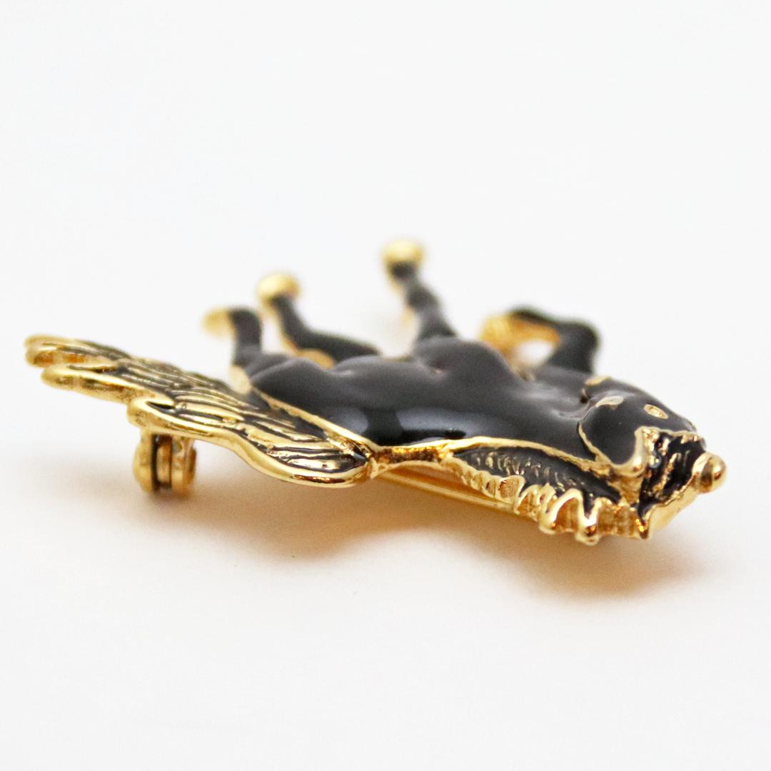 ヴィンテージ ブラックエナメル ホースブローチの画像