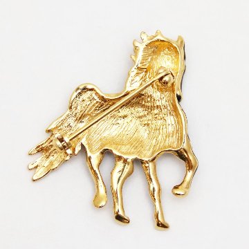 ヴィンテージ ブラックエナメル ホースブローチの画像