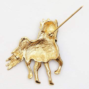 ヴィンテージ ブラックエナメル ホースブローチの画像