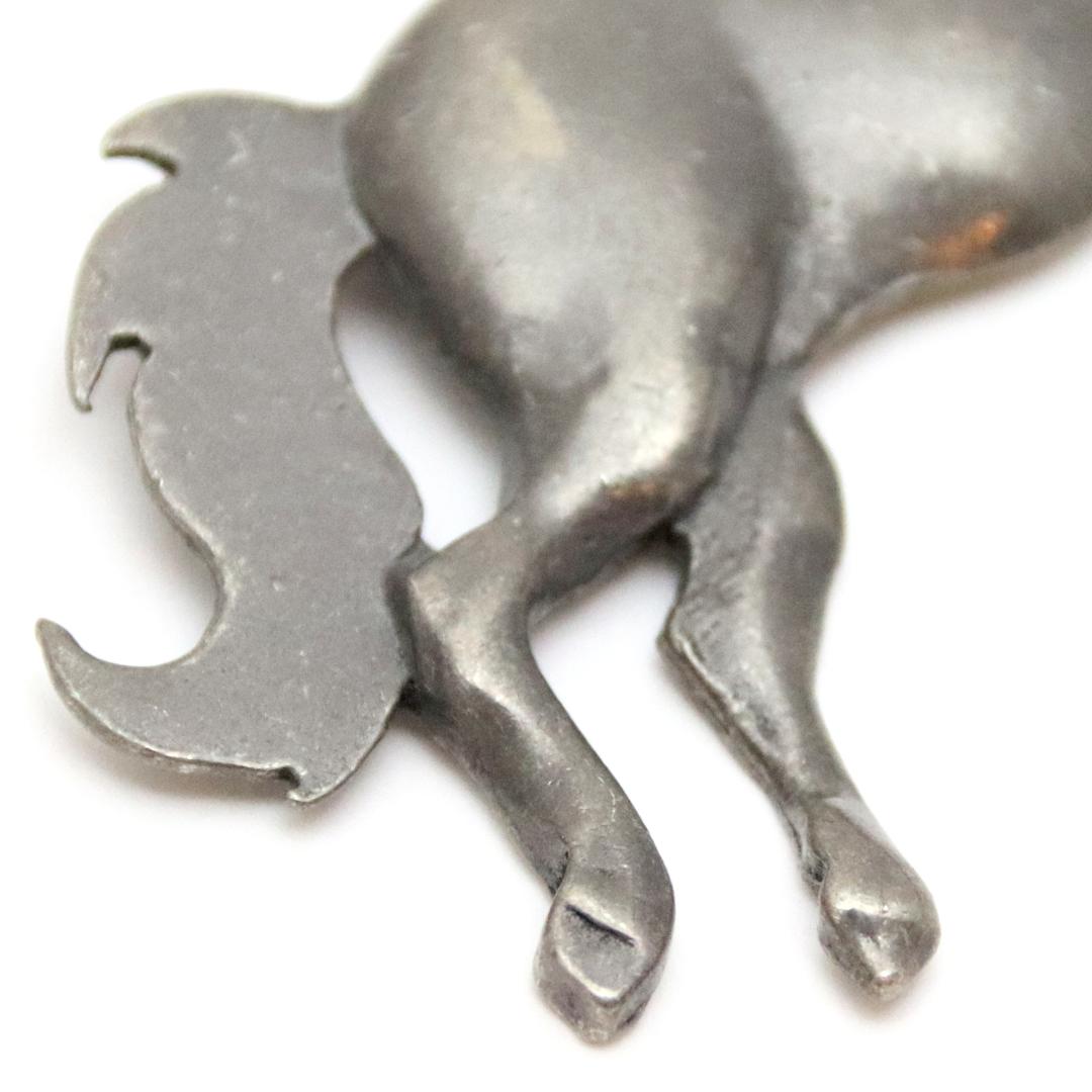 ヴィンテージ ピューター リーピングホースブローチの画像