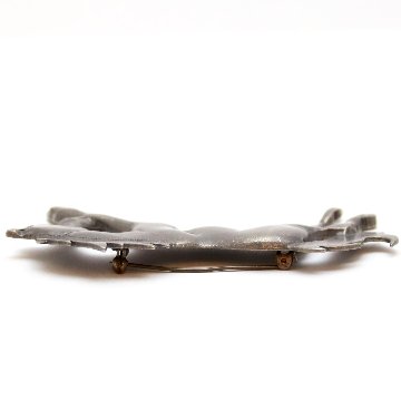 ヴィンテージ ピューター リーピングホースブローチの画像