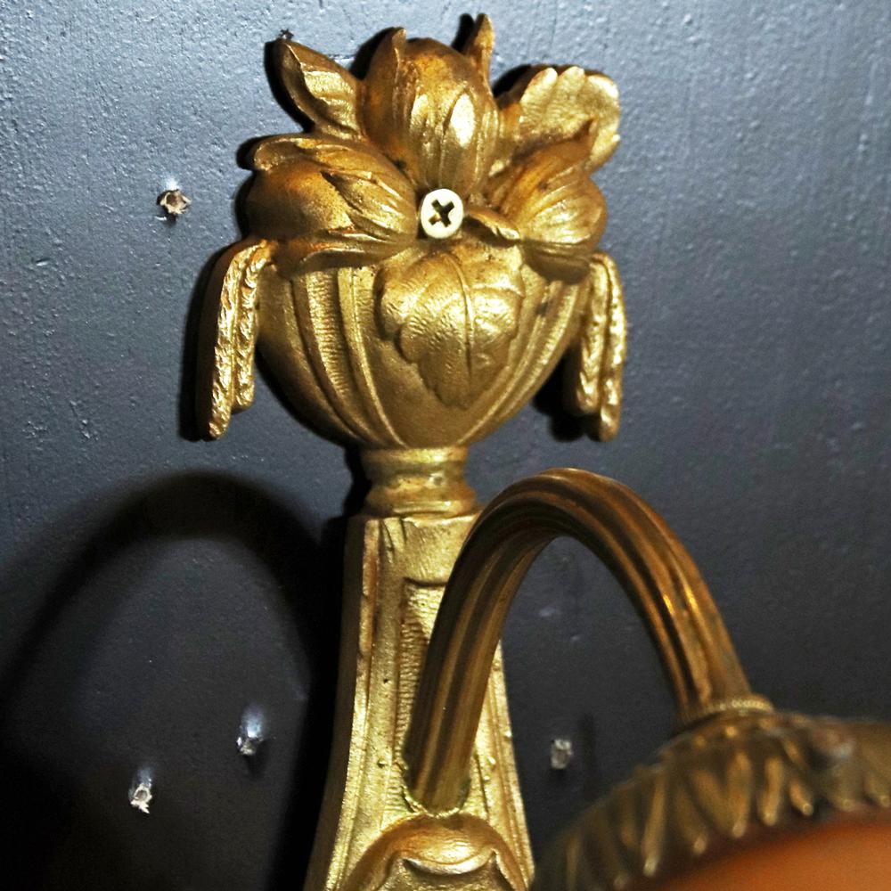 フランス ミューラー ブロンズ ウォールランプの画像