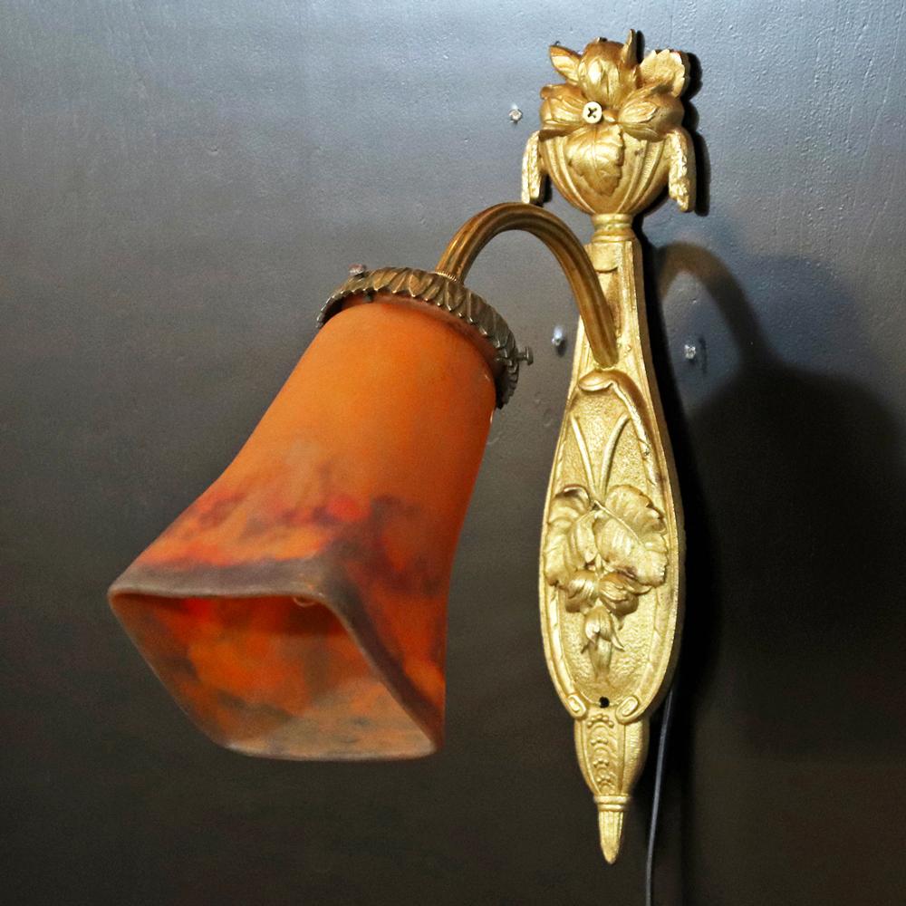 フランス ミューラー ブロンズ ウォールランプの画像