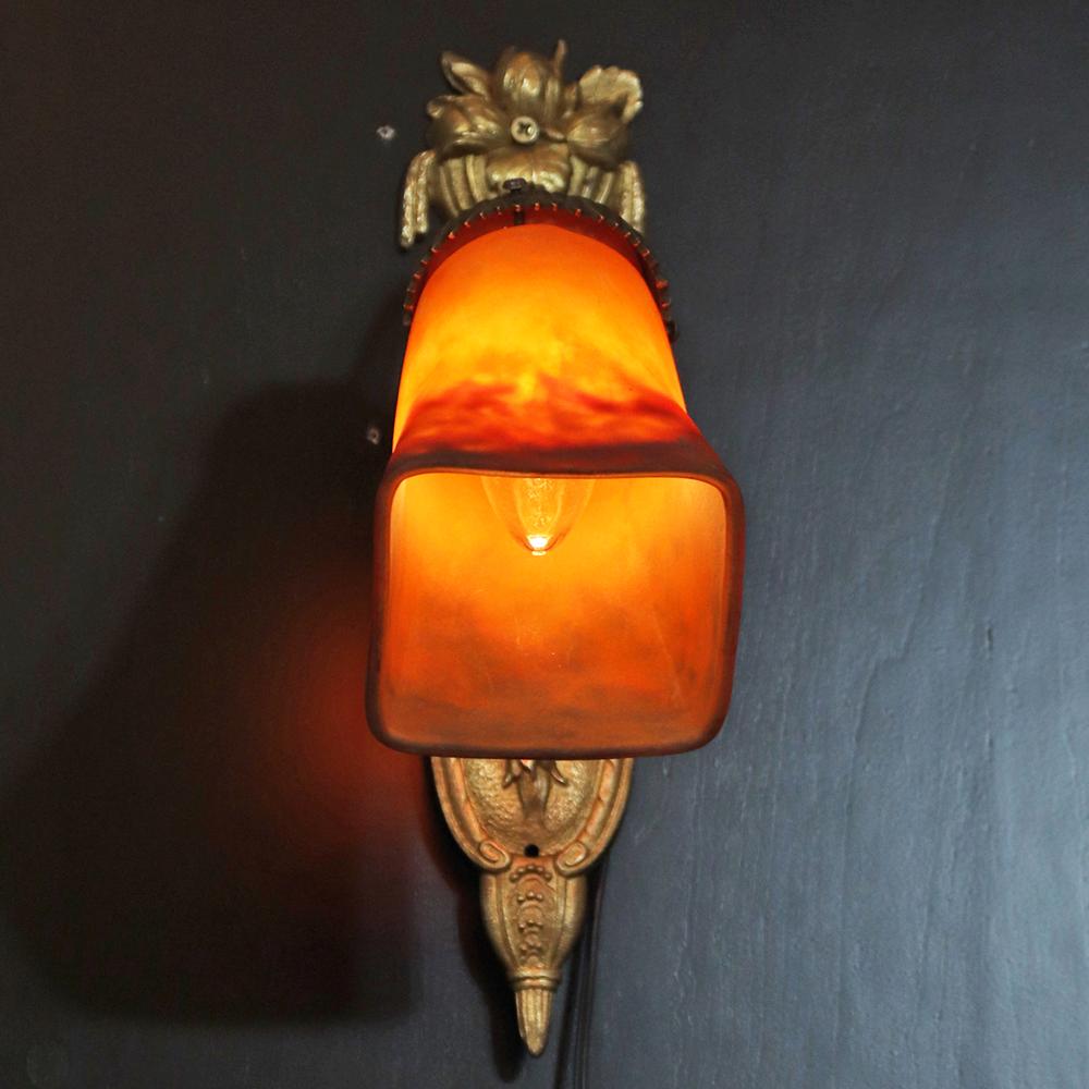 フランス ミューラー ブロンズ ウォールランプの画像